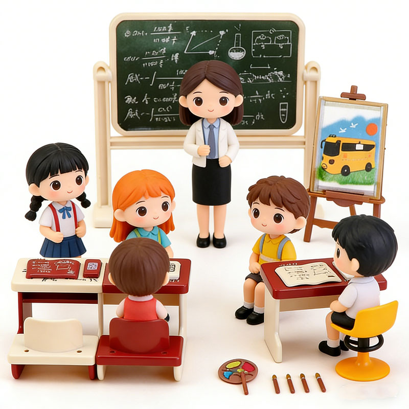 Kids Education Classes - Miniature Class Furniture Set Dollhouse Desk