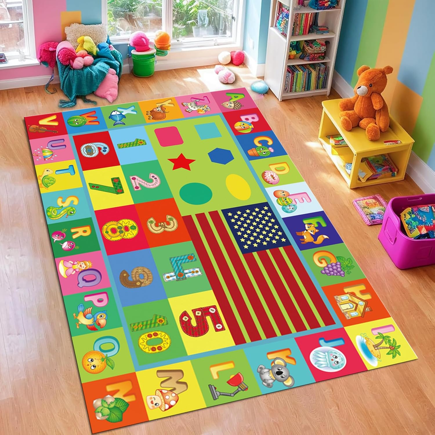 Abc Kids Early Education - ABC Early Education Kids Room Rug,Classroom