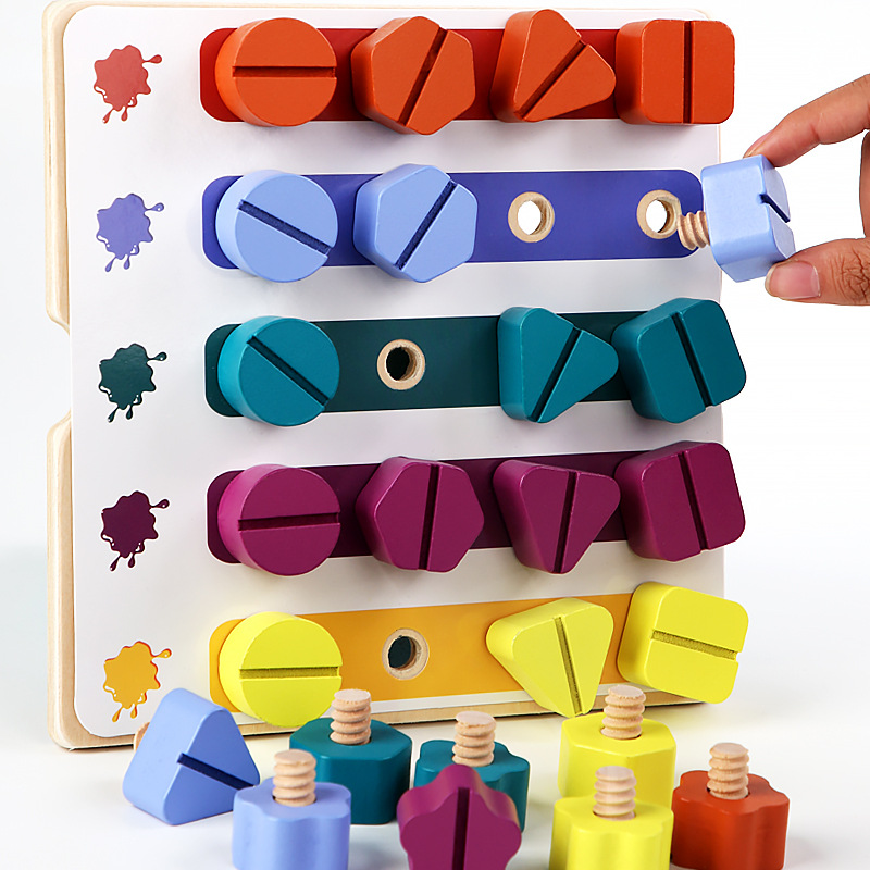Montessori Shelf Toy - Trẻ Em Bằng Gỗ Vít Tháo