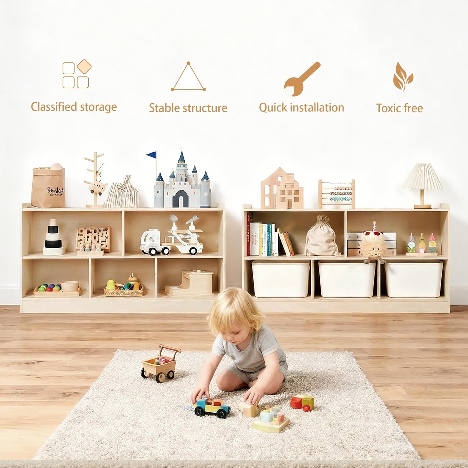 Montessori Book and Toy Shelf  - đánh giá và giá Montessori Shelf Toy