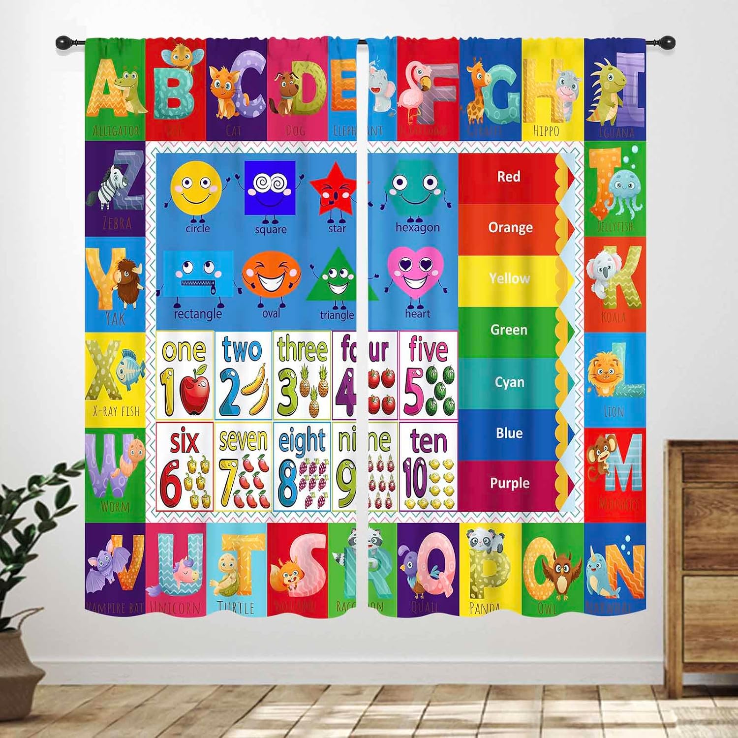 ABC Number Shape Curtain Panel - đánh giá và giá Abc Kids Early Education