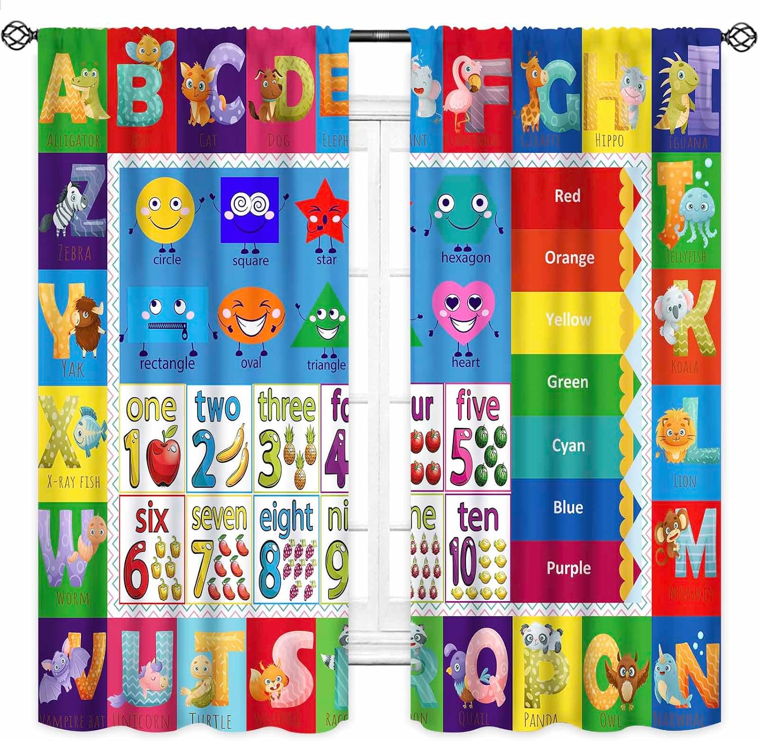 ABC Number Shape Curtain Panel - đánh giá và giá Abc Kids Early Education
