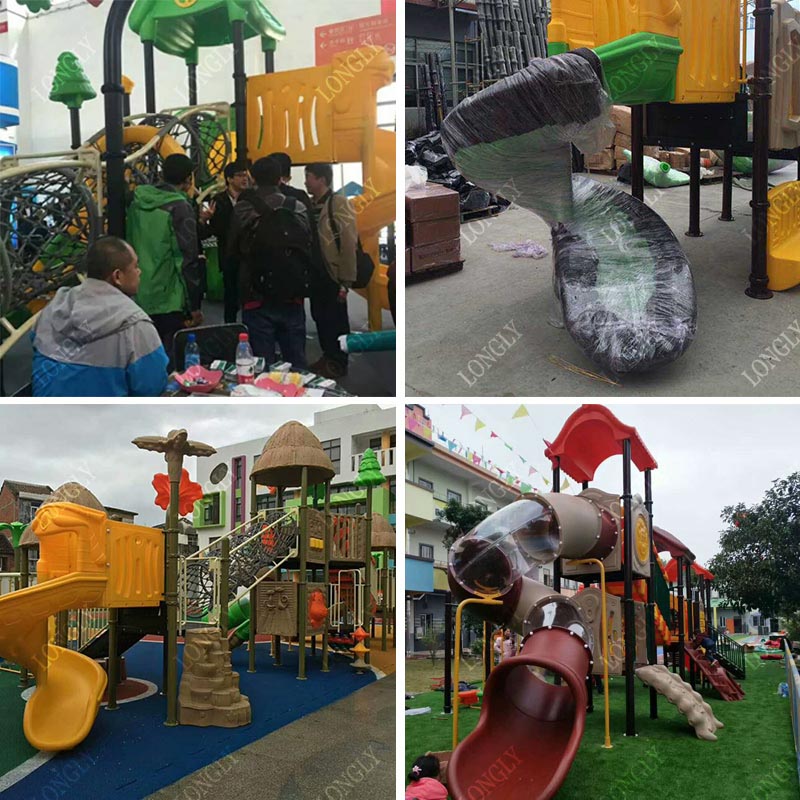 Commercial Plastic Slide 450x2 - đánh giá và giá Kids Education Park