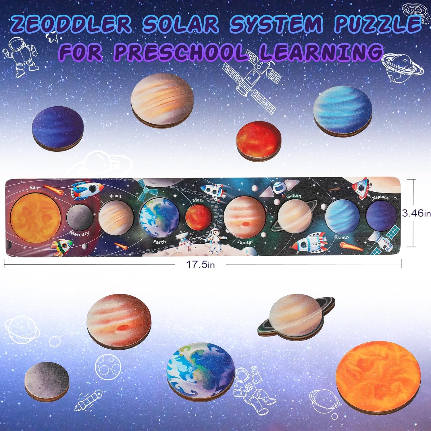 Children Wooden Space Planet P - đánh giá và giá Montessori Shelf Toy