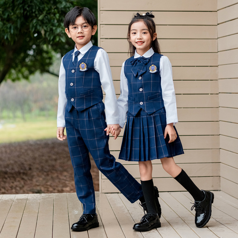 Kids British Plaid Vest Shirt  - đánh giá và giá Kids Education School