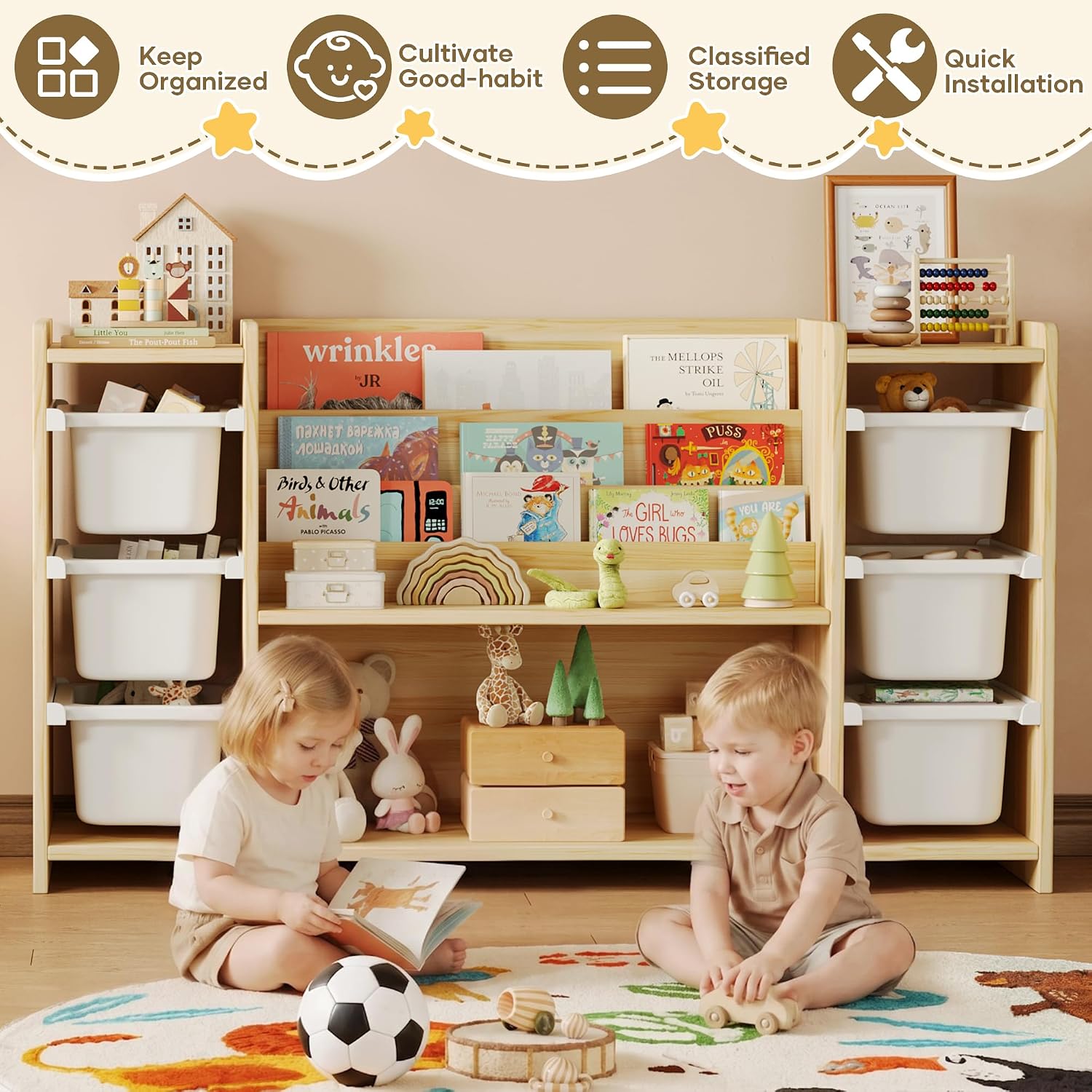 Kids Toy Storage Organizer and - đánh giá và giá Montessori Shelf Toy