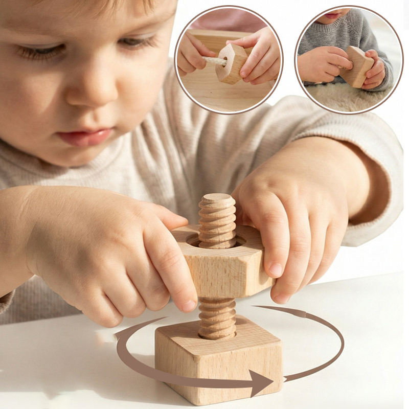 Baby Screw Threading Rope Game - đánh giá và giá Montessori Shelf Toy